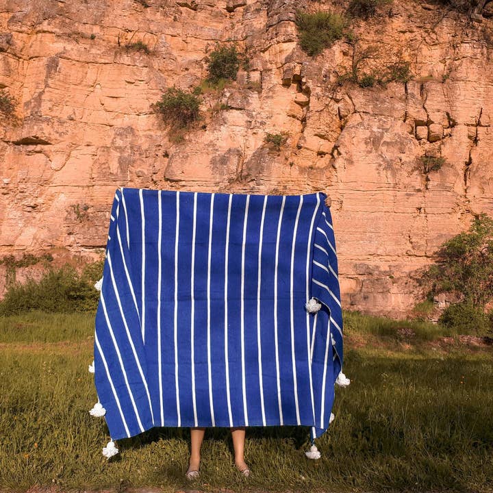 Living Multicultural - Wholesale Bedding Blanket - Pom Pom Decke 250 x 150 cm | Chefchaouen5