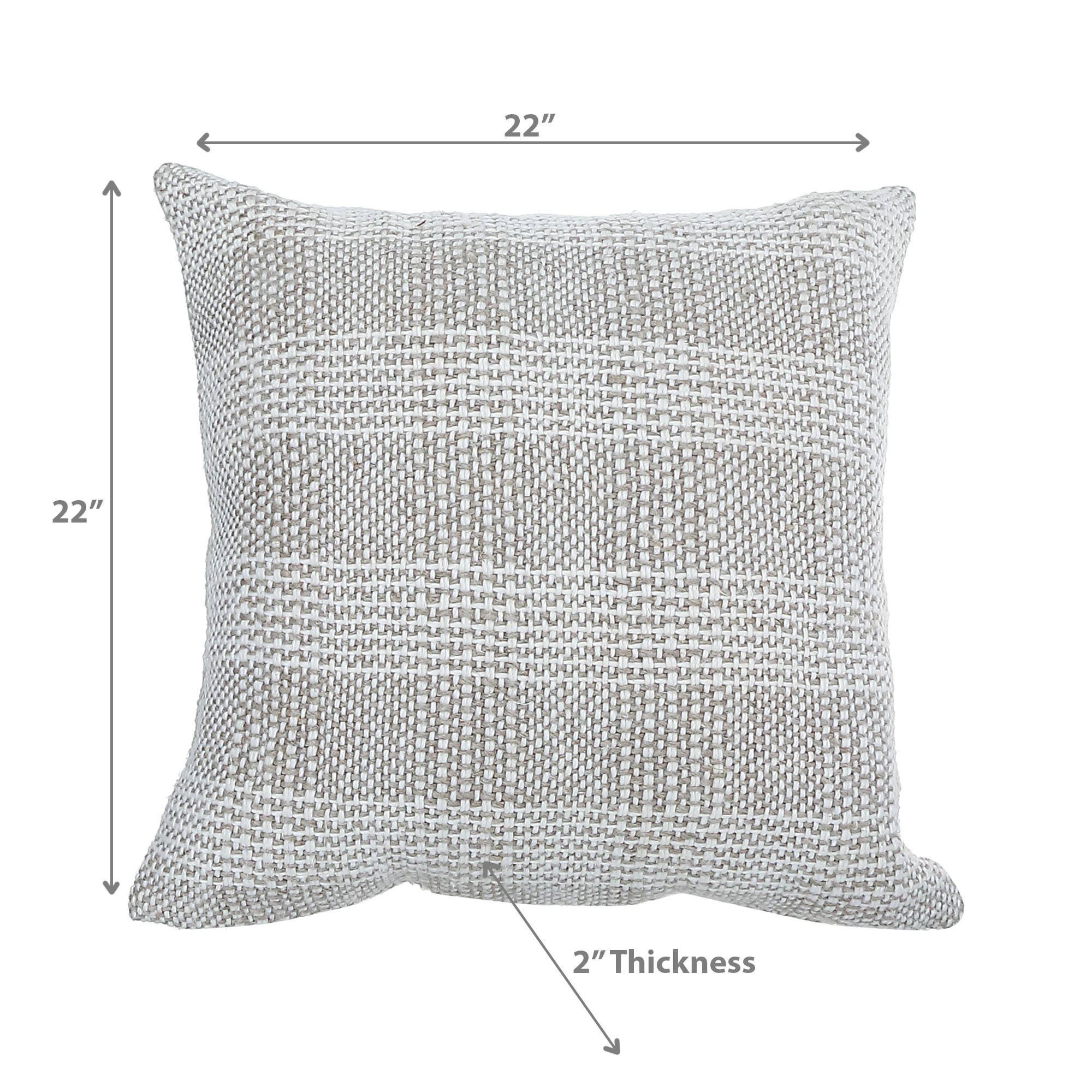 Taupe Chuncky Plaid Cotton Linen Cushion for wholesale on Faire2