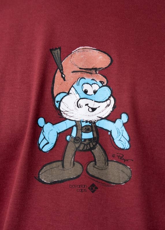 Papa Smurf T-shirt - burgundy for wholesale on Faire1