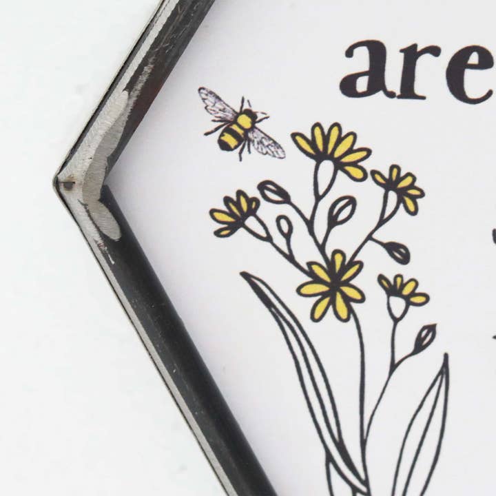 Paris Loft Inc - Wholesale Sign - Galvanized Metal Framed Hexagon Wall Art