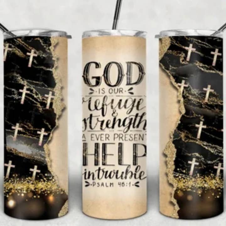 Bicchiere God Is Our Refuge da 20 once per la vendita all'ingrosso da parte di Jaybird Boutique Co.