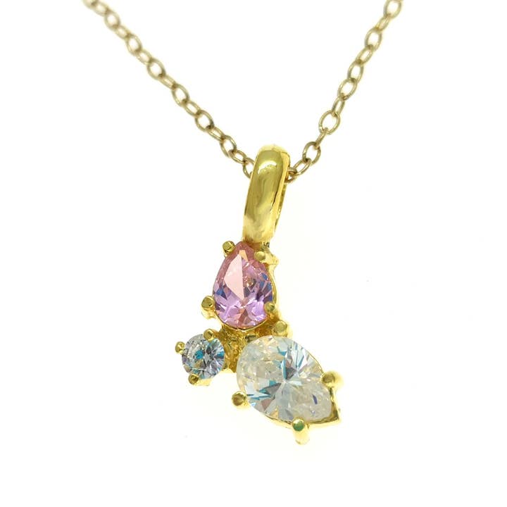 Zilveren hanger zirkonen genageld ontwerp verguld bad 3 micr voor wholesale door Mariax Jewels