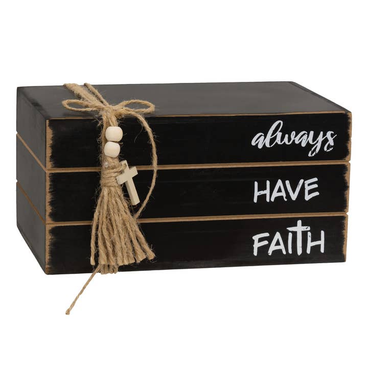Porta libri in legno «Always Have Faith per la vendita all'ingrosso da parte di The Hearthside Collection
