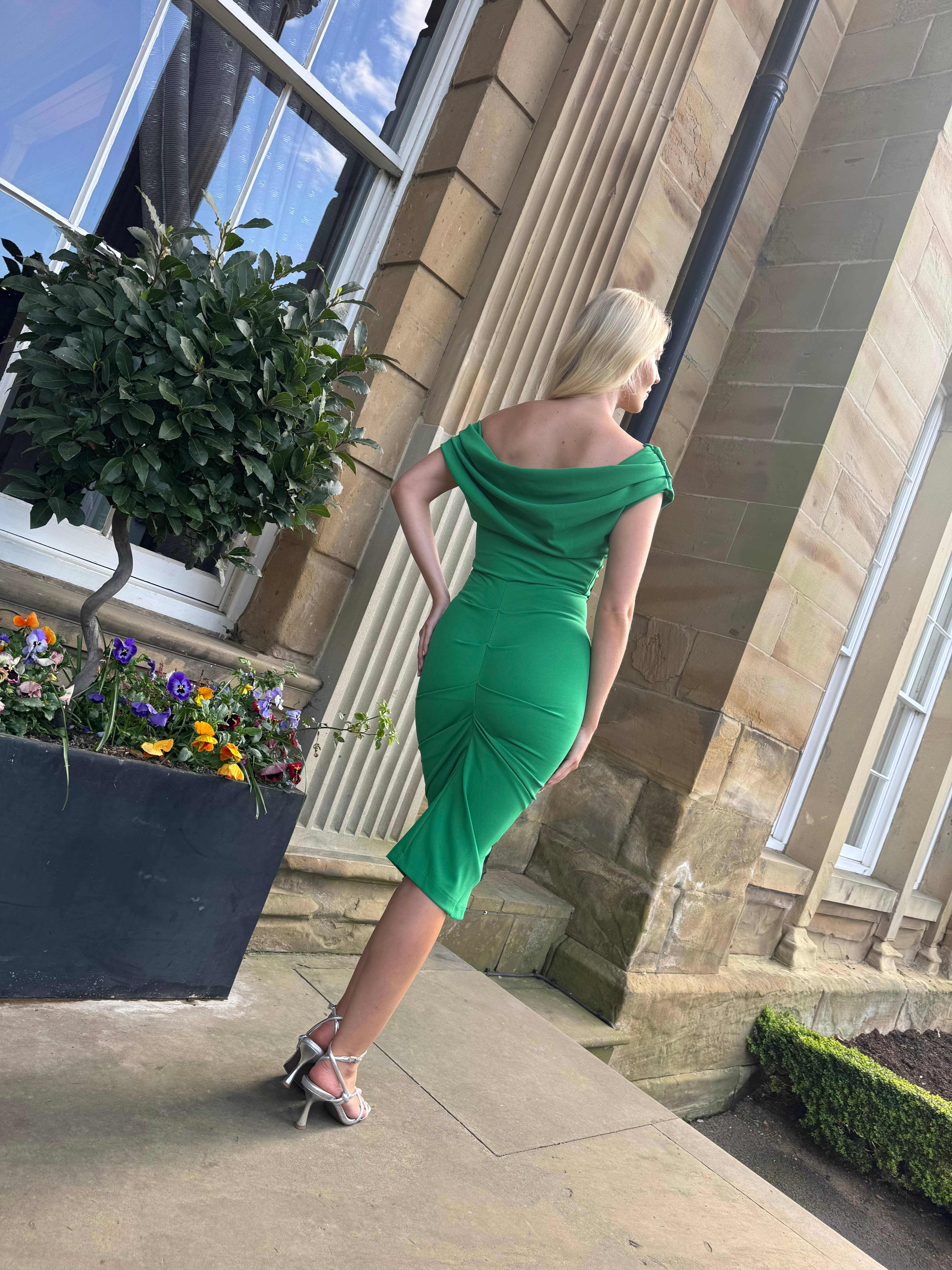 Atom Label - Wholesale Dress - Women's - SALE Janus dress in emerald green2