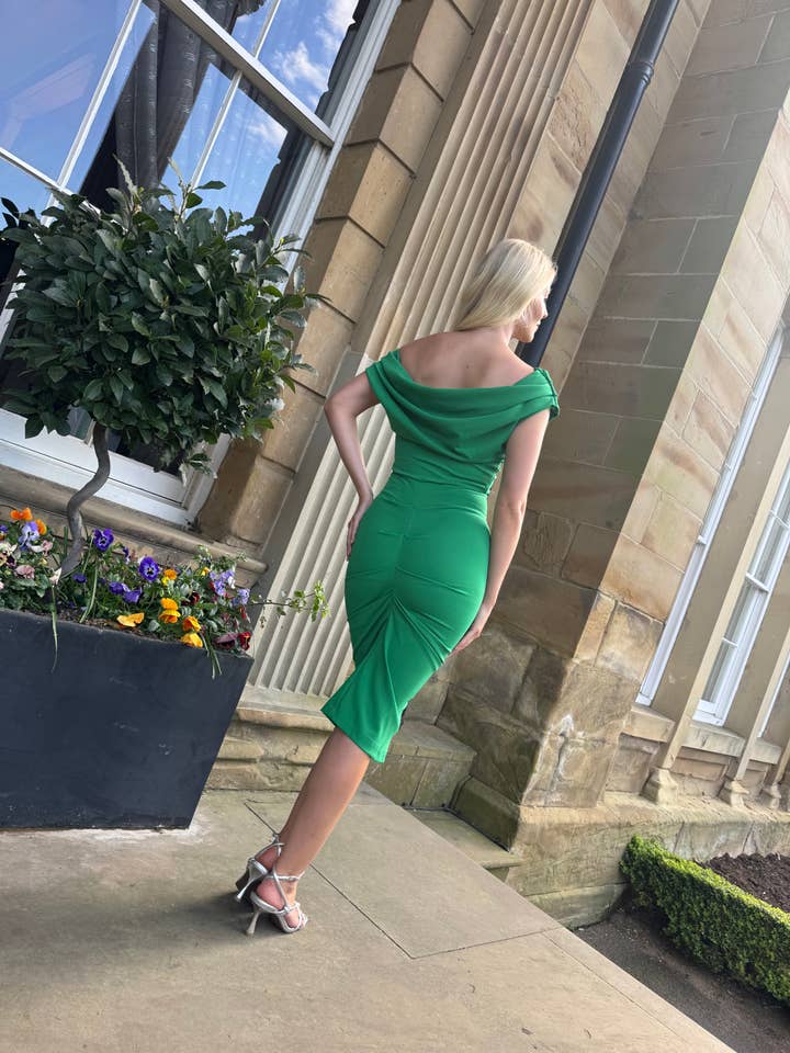 Atom Label - Wholesale Dress - Women's - SALE Janus dress in emerald green2