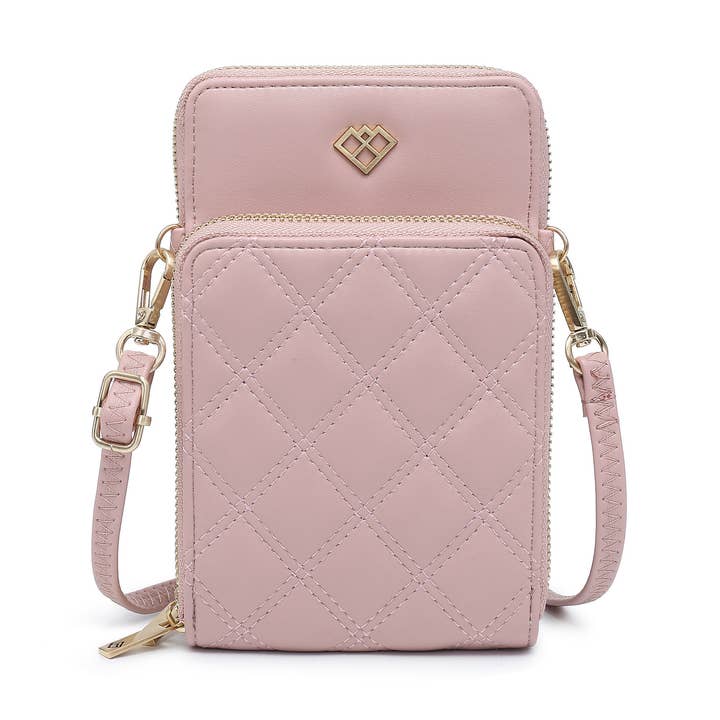 CC291-Quiltet Mønster To Lynlåslommer Telefon Taske/Pung for engroshandel hos Papaya Fashion Ltd