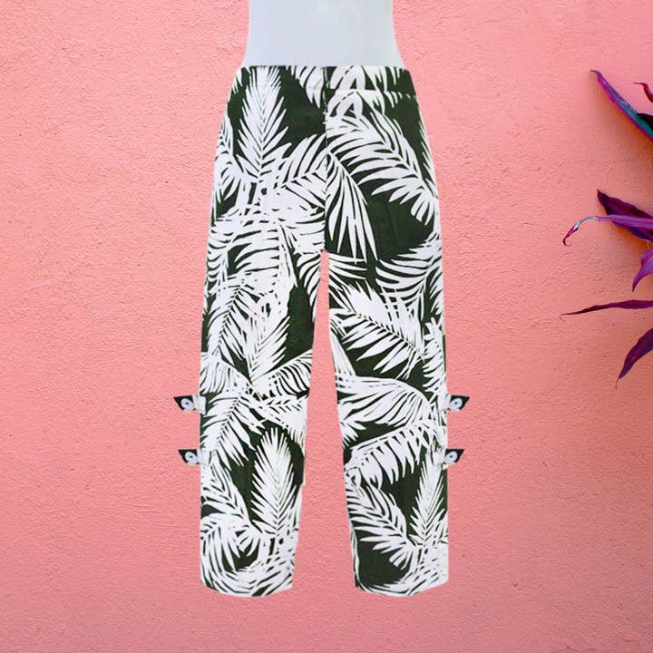 Capri Pant with Side Tab Button Accents and Pockets for wholesale by La Mer Luxe