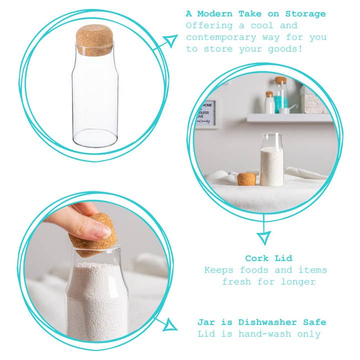 Rinkit Ltd - Venta al por mayor Tarros - Botella de cristal con tapa de corcho, 375 ml