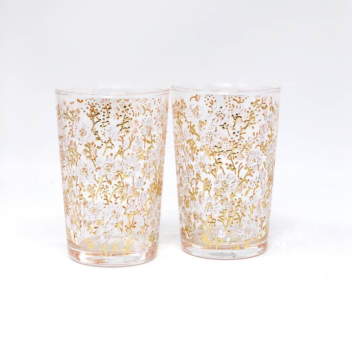 Scents and Feel - Wholesale Coffee/Tea Cup - Set of 6 Moroccan Tea Glasses Clear Eden Flower