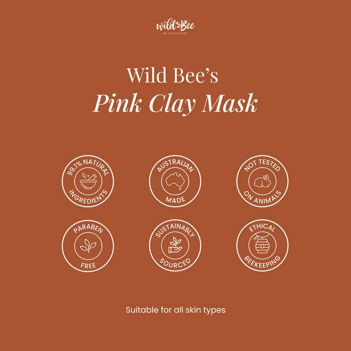 Wild Bee skincare - Wholesale Skincare Face Mask - Australian Pink Clay Mask3