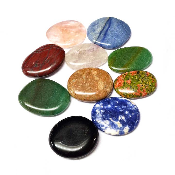 Lot de 10 pierres plates assorties pour la vente par Geofossils