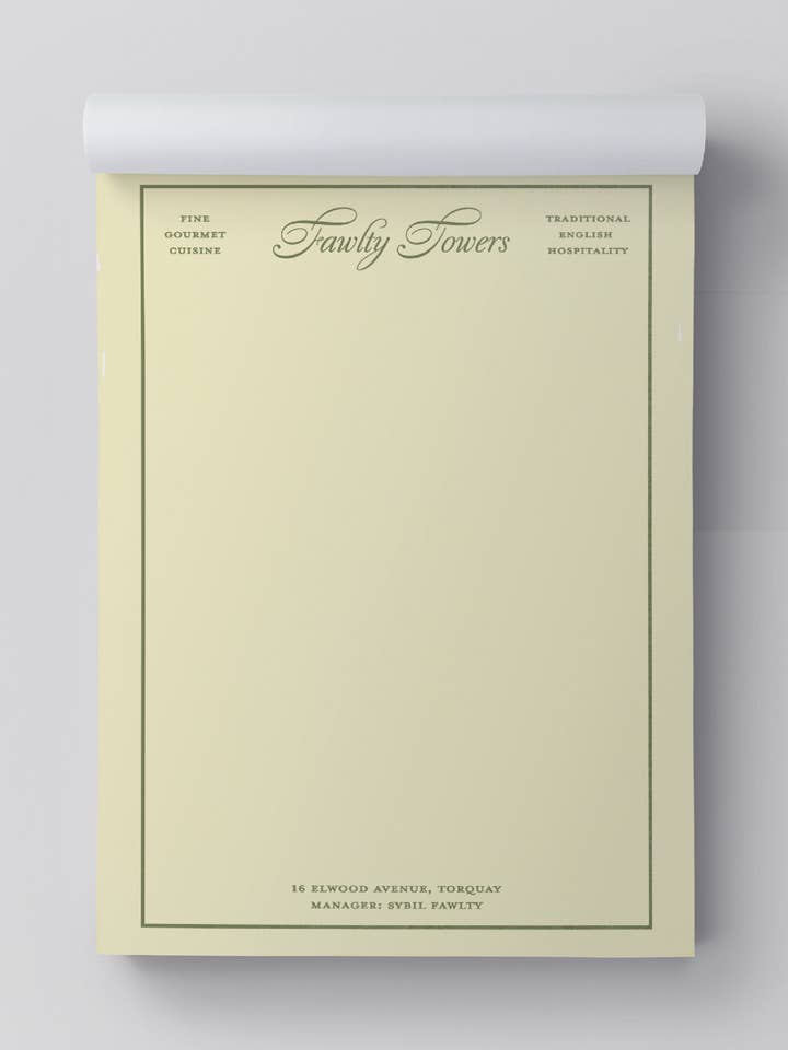 Fawlty Towers: Fictional Hotel Notepad Set for wholesale by Herb Lester Associates