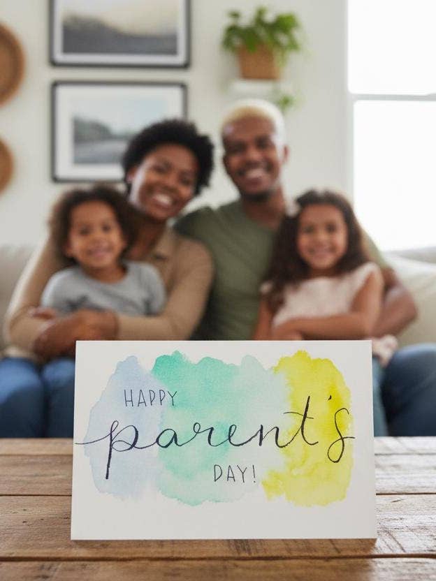 Carte de la fête des parents heureuse pour la vente par Modern Affection Prints