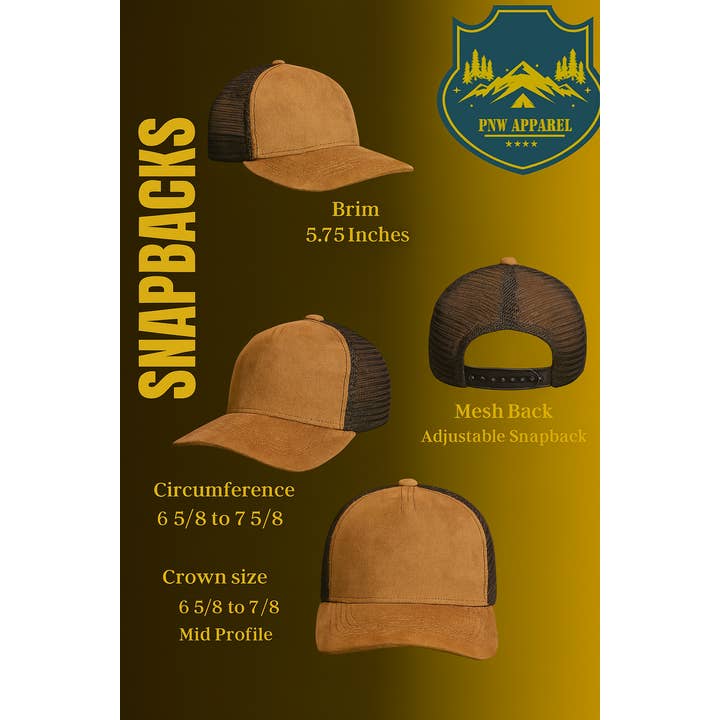 PNW Apparel – wholesale Trucker hat – Unisex – Sasquatch Leather Patch 5-Panel Trucker Hat – Unique Cap10