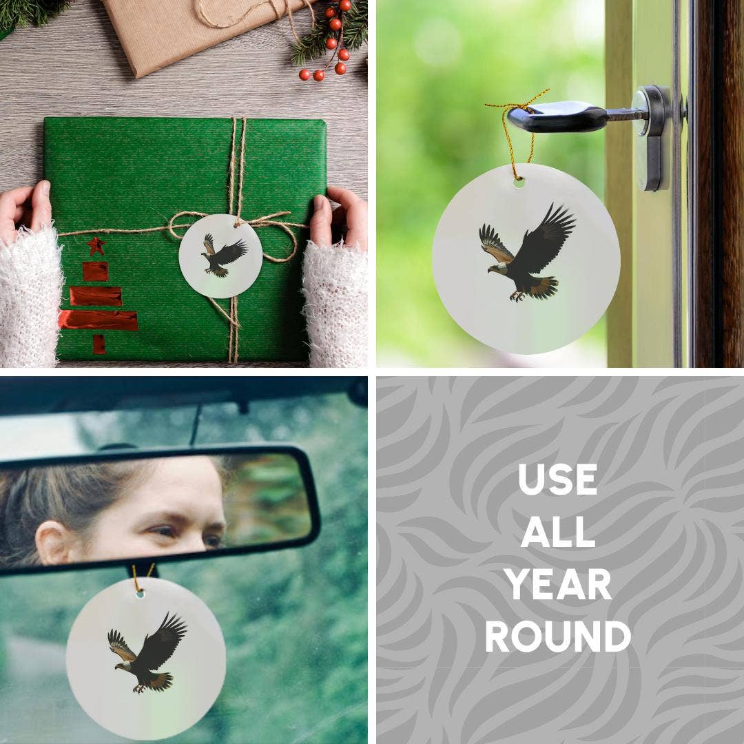 3dRose - Wholesale Ornament - 3dRose, A Gathering Of SIx Crows Artistic Silhouette, Ornament4