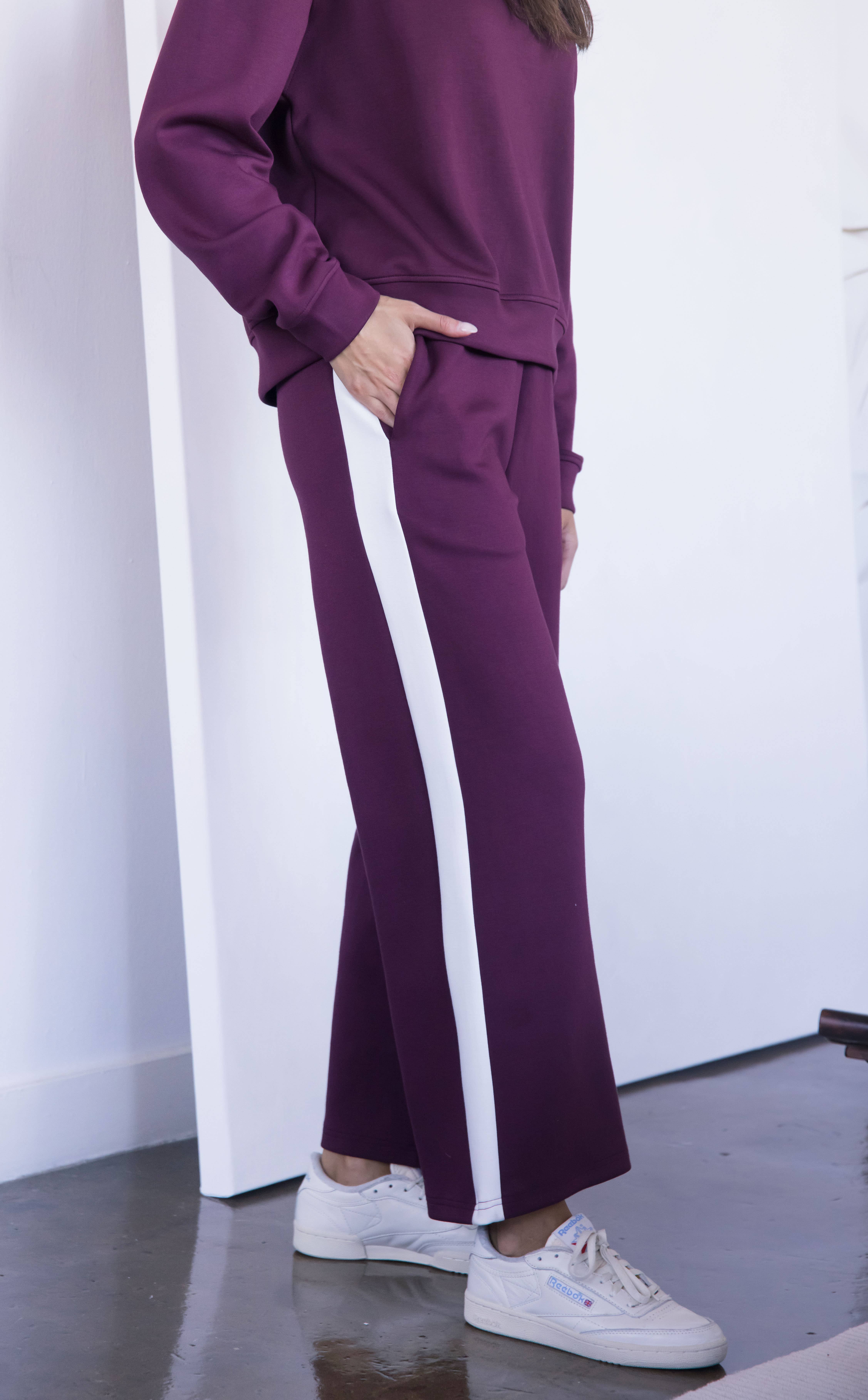 P. CILL – wholesale Pants – Women's – P. CILL Butter Modal Side Stripe Wide Leg Pants4