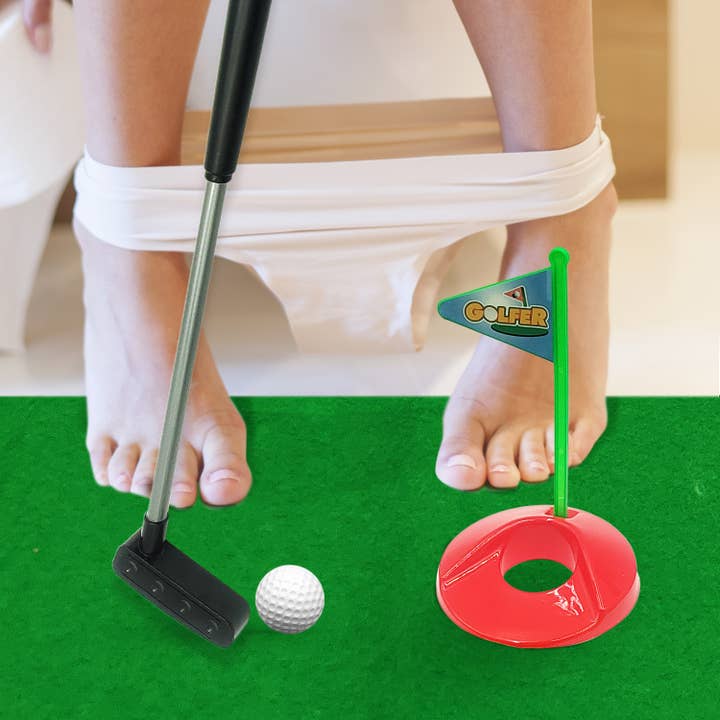 Thumbs Up GmbH - Vendita all'ingrosso Regalo divertente/originale - Set da toilette da golf per casa, gioco di minigolf per luoghi tranquilli