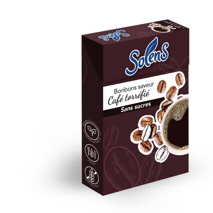 SOLENS BONBONS MIT ZUCKERFREIEM KAFFEEGESCHMACK 50G (VEGAN/GLUTENFREI) für den Großhandel von Solens