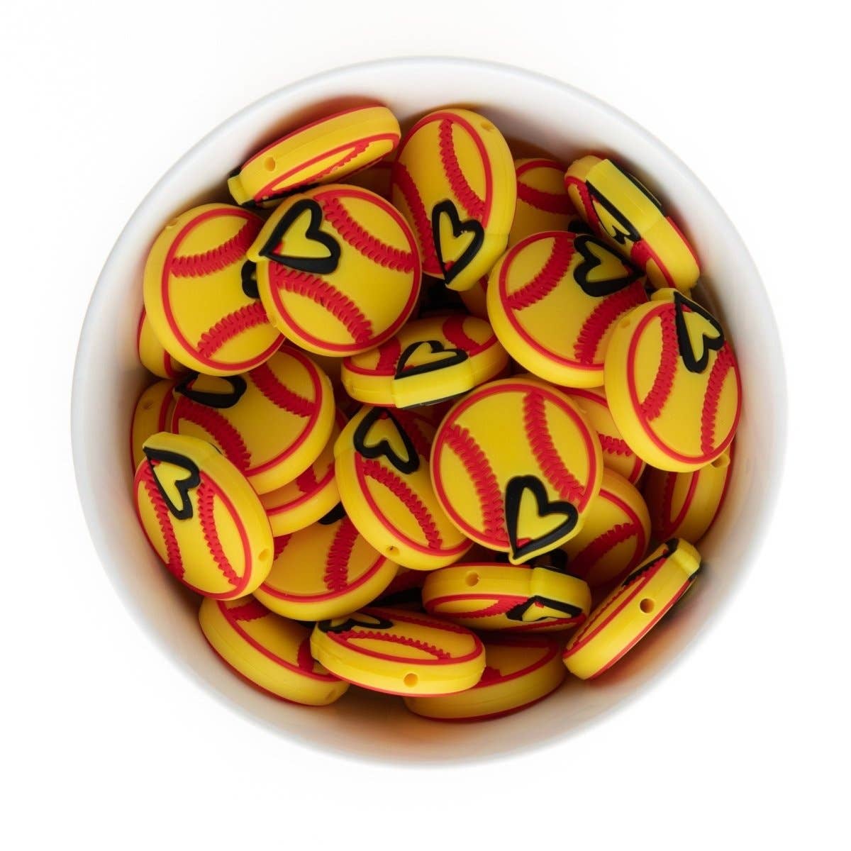 Cara & Co Silicone Craft Supply - Wholesale Craft Supplies - Baseball Silicone Focal Beads1