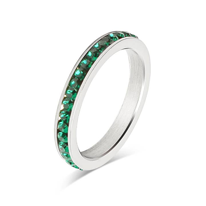 WJW - Wholesale Multi-Stone Ring - Stainless Steel CZ Eternity Ring (January-June)10