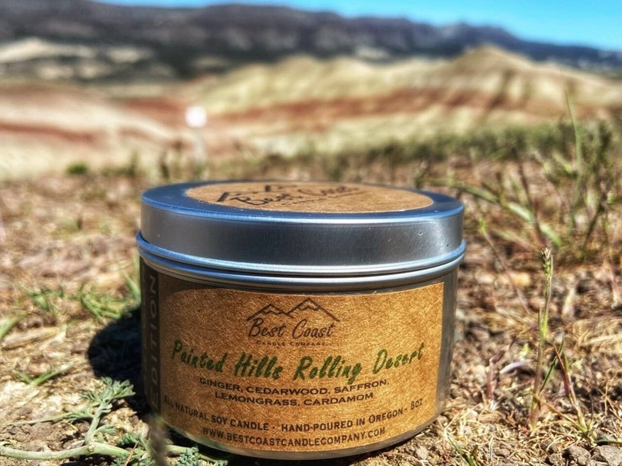 Best Coast Candle Company – wholesale Reseljus – Målade kullar Rolling Desert- Ingefära, Cedarwood, Saffran2