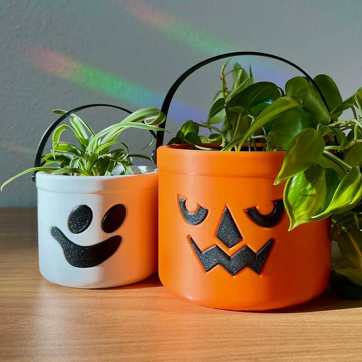 Daisy Wood Design - Wholesale Plant Pot - Mini Boo Buckets – Ghost & Pumpkin Halloween Decor5