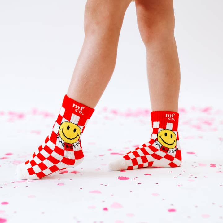 SMILE CHECKERED | socks | retro tube for wholesale by Minimalist Folk Co.