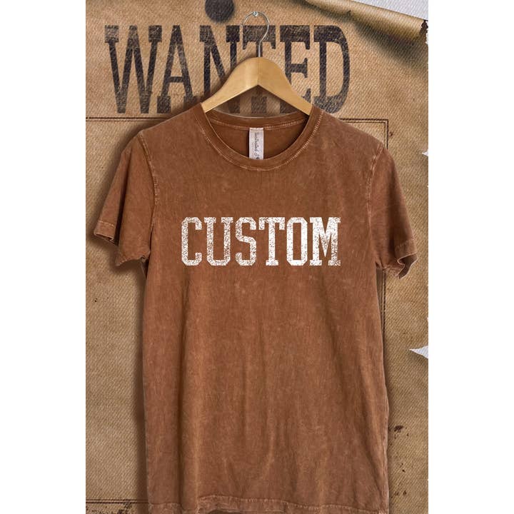 Illustrated Society - Wholesale Screen Printed T-Shirt - Women's - CUSTOM STATE VINTAGE MINERAL WASH GRAPHIC TEE