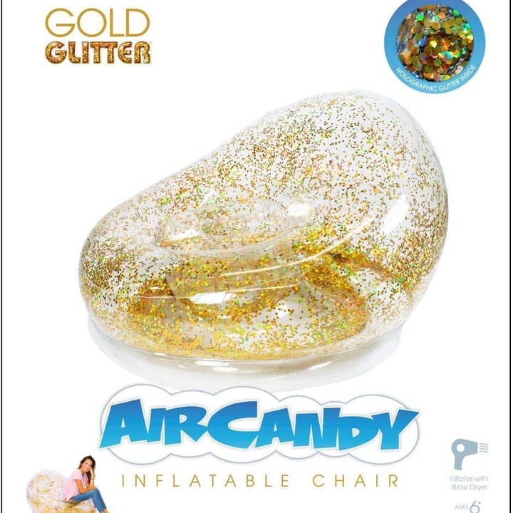 PoolCandy - Wholesale Chair - AirCandy Gold Glitter Inflatable Chair13