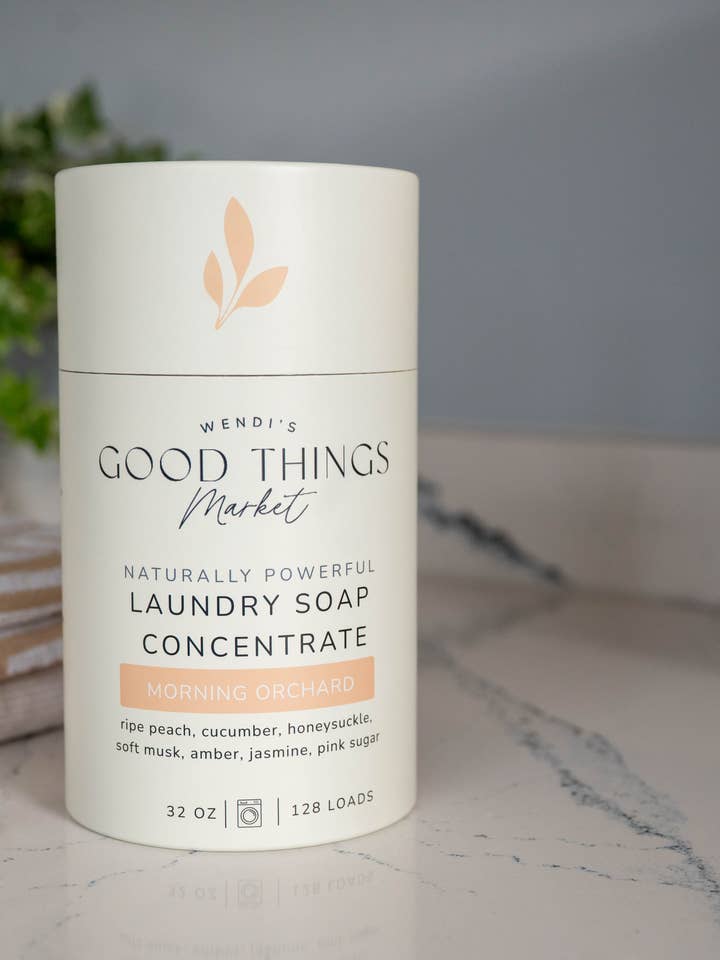 Détergent à lessive naturel Morning Orchard pour la vente par Wendi’s Good Things Market