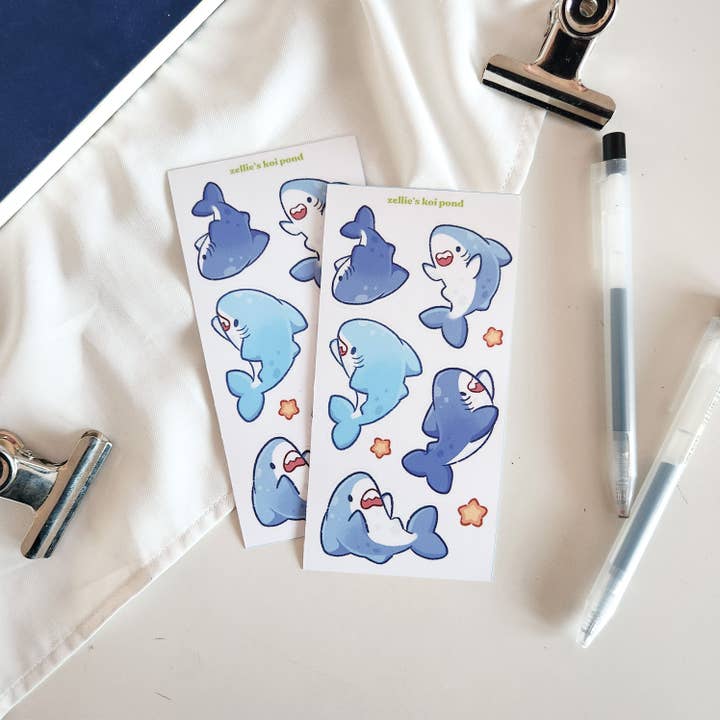 Zellie's Koi Pond - Vendita all'ingrosso Adesivo - foglio di adesivi in vinile con squalo