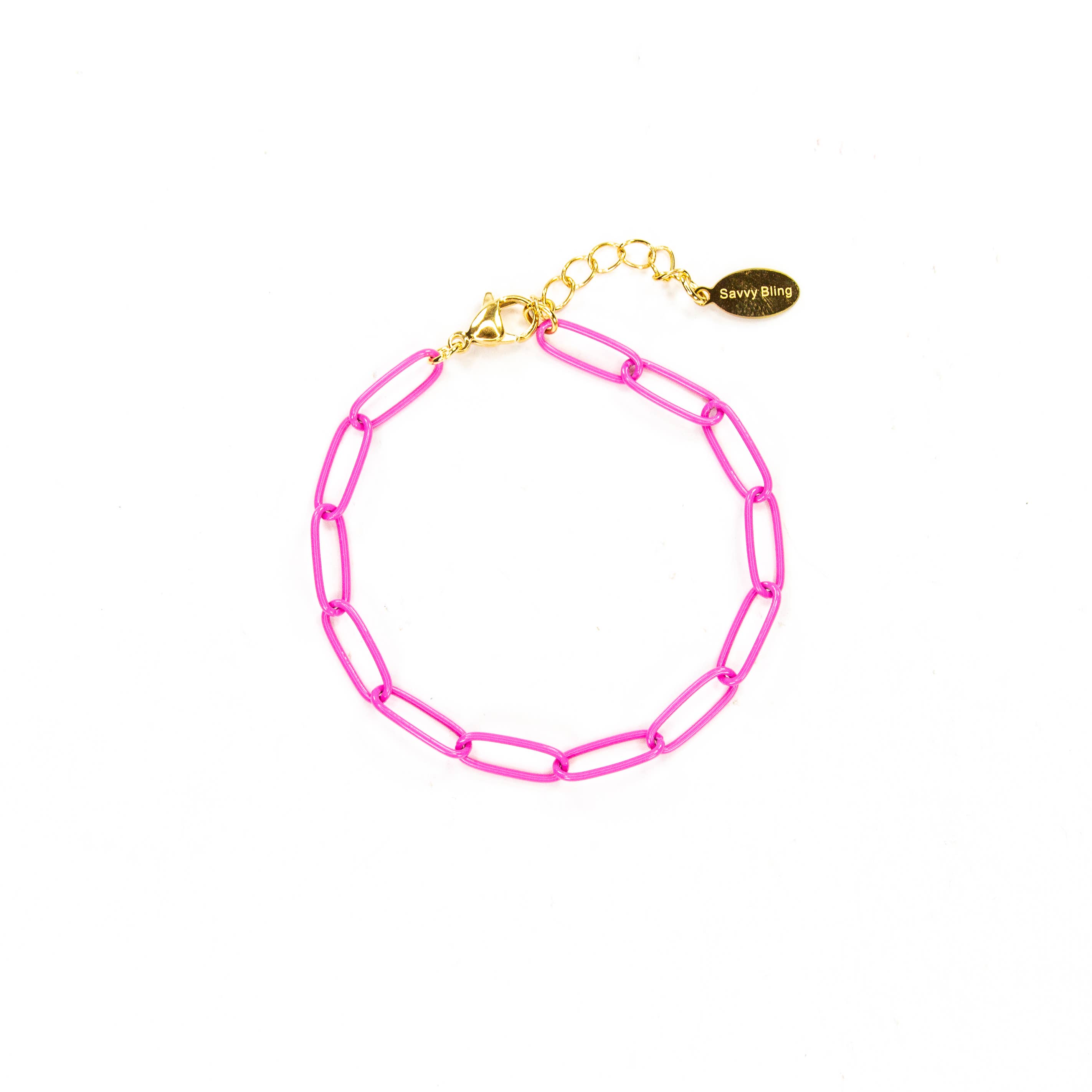 Savvy Bling - Wholesale Link & Chain Bracelet - Enamel 16+ Colors paperclip chain link bracelet30