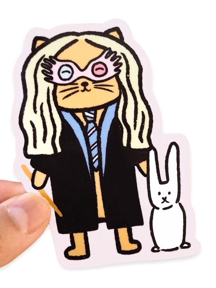 Wizard Cat Vinyl Sticker for wholesale by Desk of Sandra