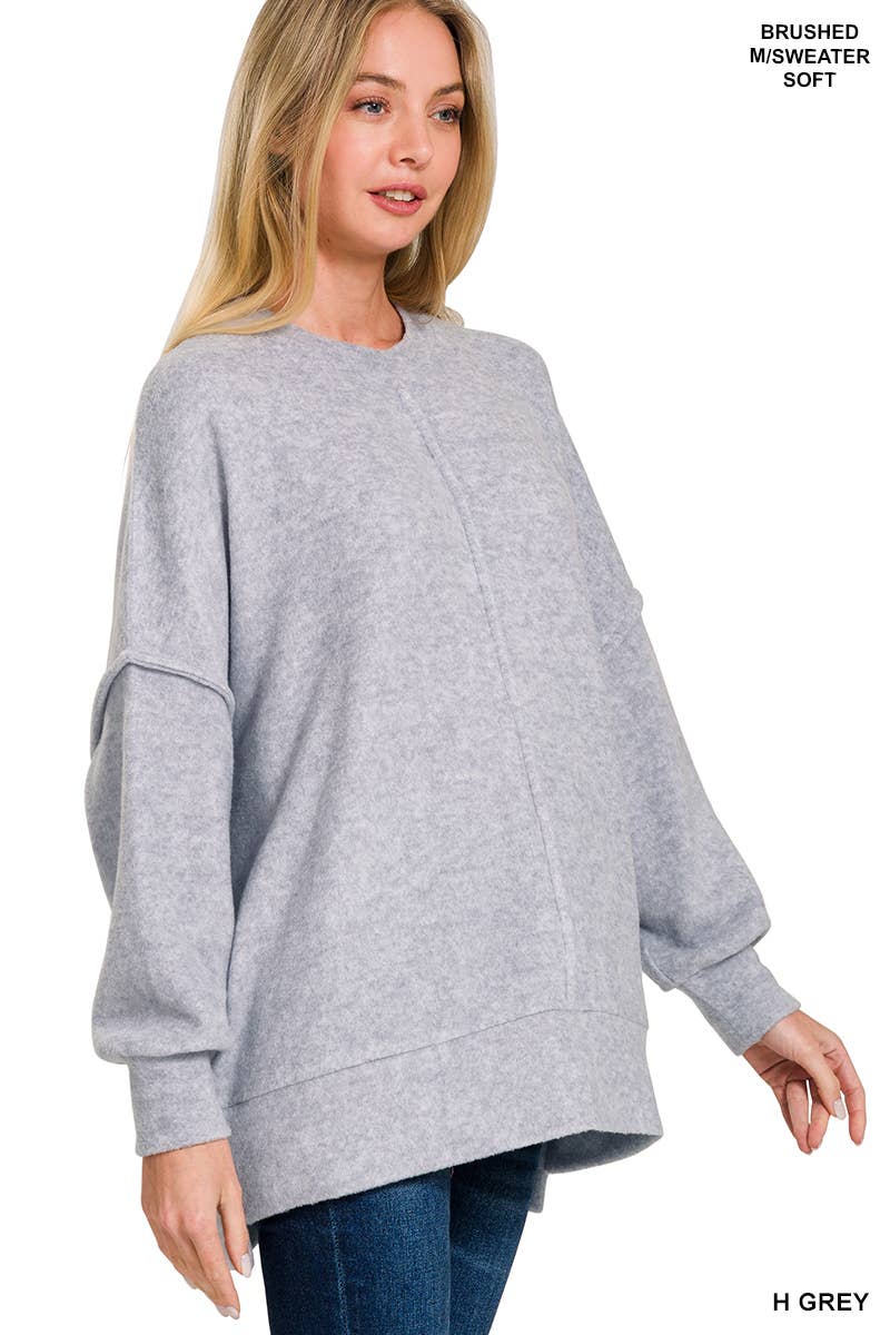 42POPS – Engroshandel Pullover - Dame – , Børstet Hacci Oversized Sweater med rygmærke9