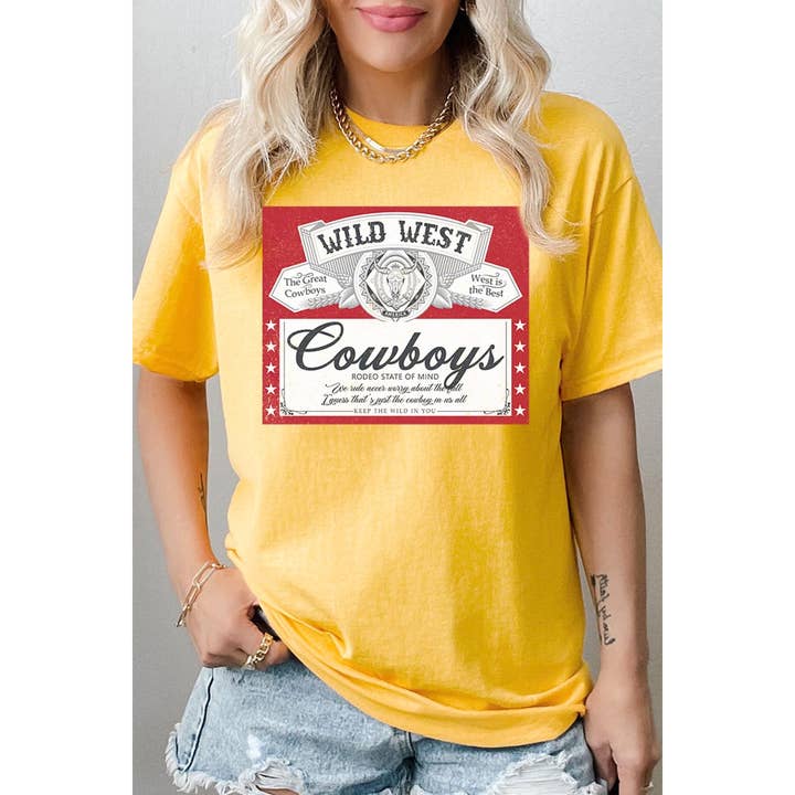 COLORBEAR - Wholesale T-Shirt (Graphic) - Women's - Wild West Cowboys Graphic Heavyweight T Shirts