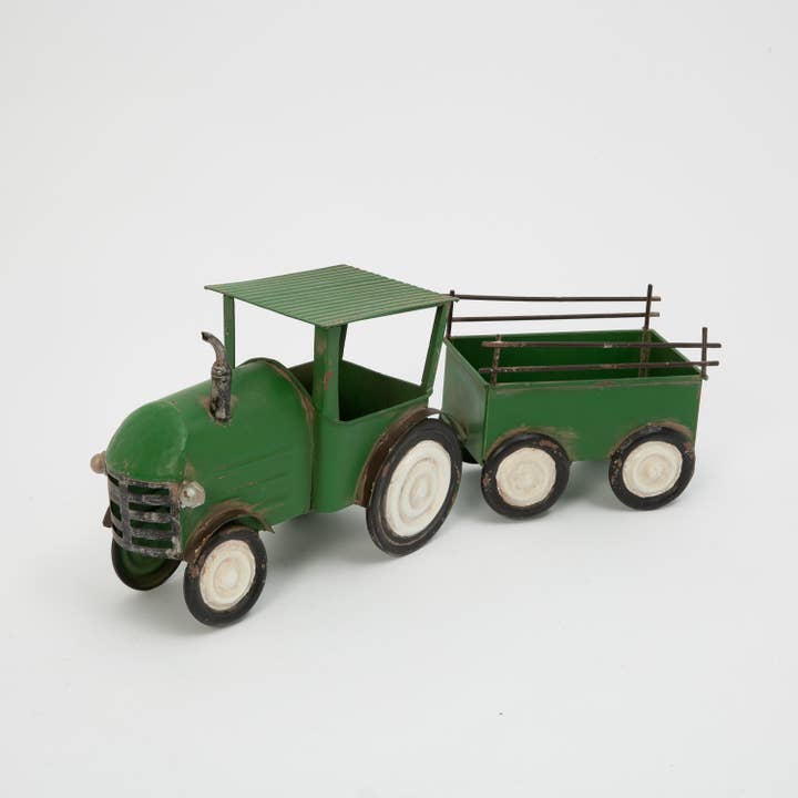 Discount 21"L Metal Antique Tractor w/ for wholesale by The Gerson Companies