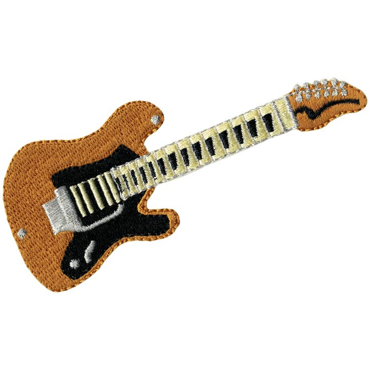 Square Deal Recordings & Supplies - Venta al por mayor Parches - Parche - Guitarra - Fender Stratocaster - Dorado y naranja