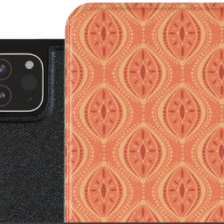 Elissa Rua – wholesale Fodral för bärbar dator och surfplatta - Dam – Boho Geometriskt iPad-fodral (Orange) | Snyggt skydd med Apple Pencil Slot
