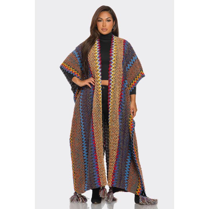 MULTI CARDIGAN KIMONO TASSEL for wholesale on Faire