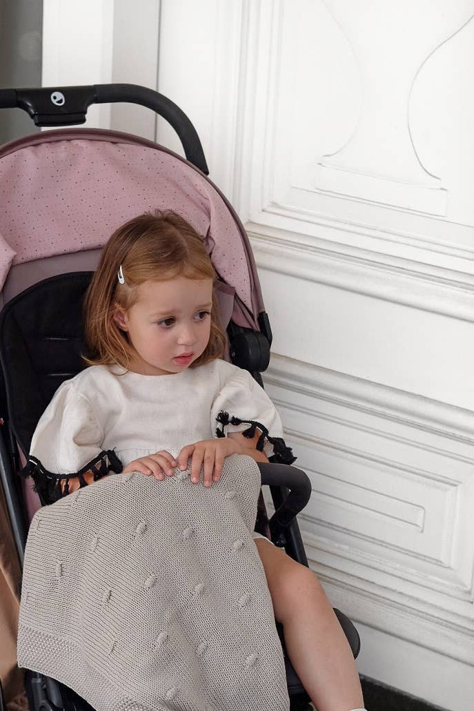 Little Otja - Vendita all'ingrosso Coperta traguardi - Bambini e neonati - Coperta lavorata a maglia in cotone biologico, pietra4