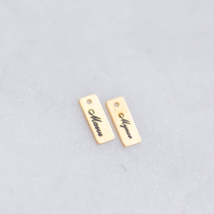 Anello Jewelry - Wholesale Individual Charm/Pendant - Mini Custom Engravable Tag Charms0