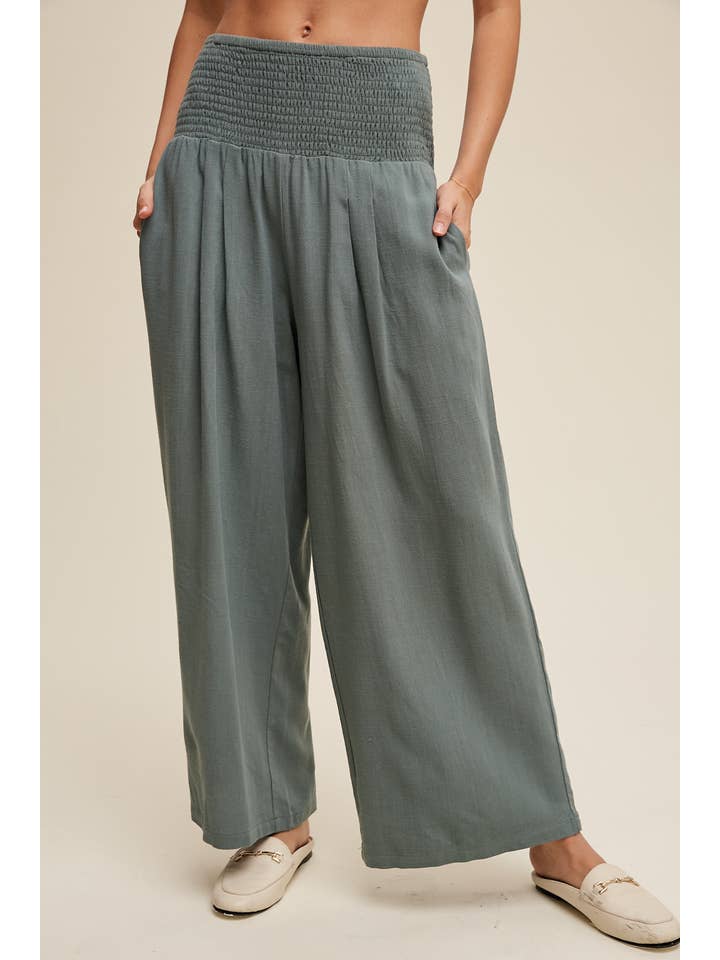 Listicle - Wholesale Pants - Women's - Smocked Waist Wide Leg Pants
Smocked Waist Wide Leg Pants
13