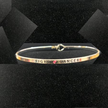 Bracelet à message FR3800 FIGHT CANCER_ Ruban rose de 3 mm pour la vente par 0011 PREMIERE