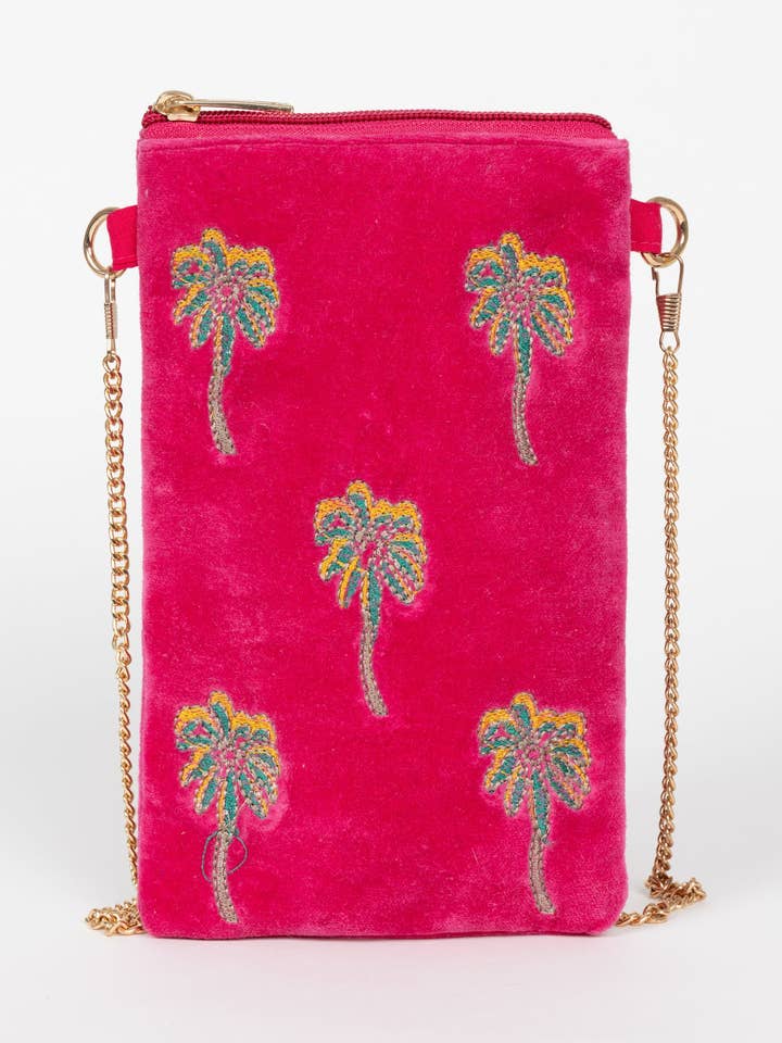 CROSSBODY PARADISE PALMS FUCHSIA for wholesale by Piti Cuiti