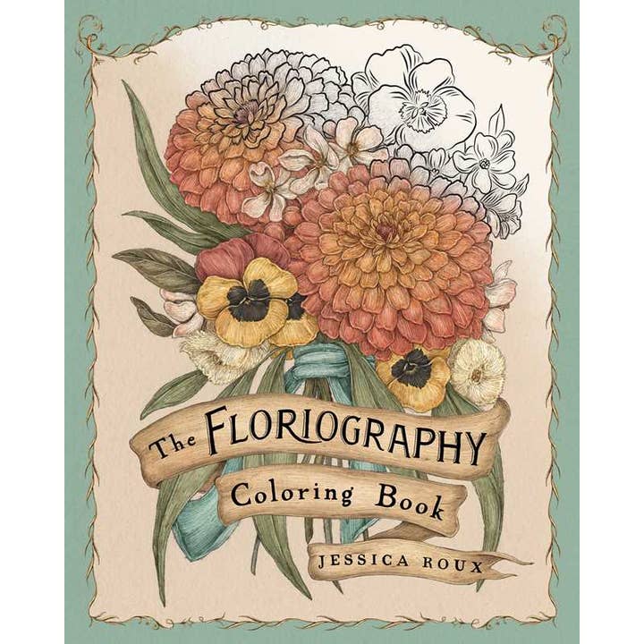 Simon & Schuster - Wholesale Coloring Book - Adult - Floriography Coloring Book by Jessica Roux