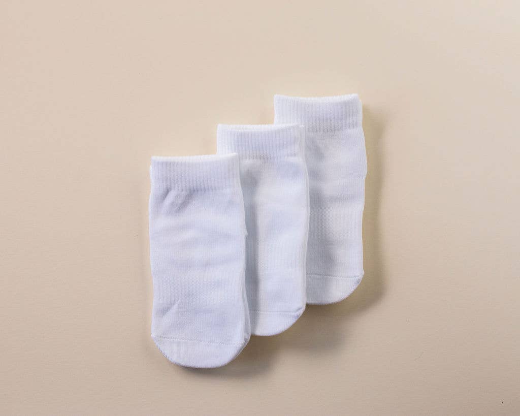 squid socks – Engroshandel Strømper - Børn og baby – Cleary - Hvid skridsikker silikonegreb til baby, børns ankelstrømper2