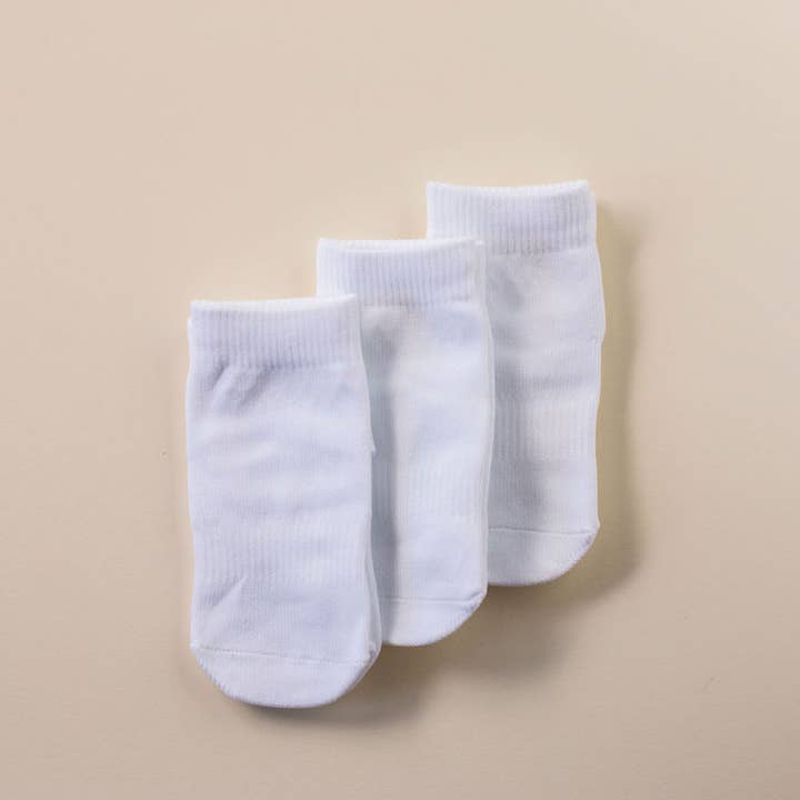 squid socks – Engroshandel Strømper - Børn og baby – Cleary - Hvid skridsikker silikonegreb til baby, børns ankelstrømper2