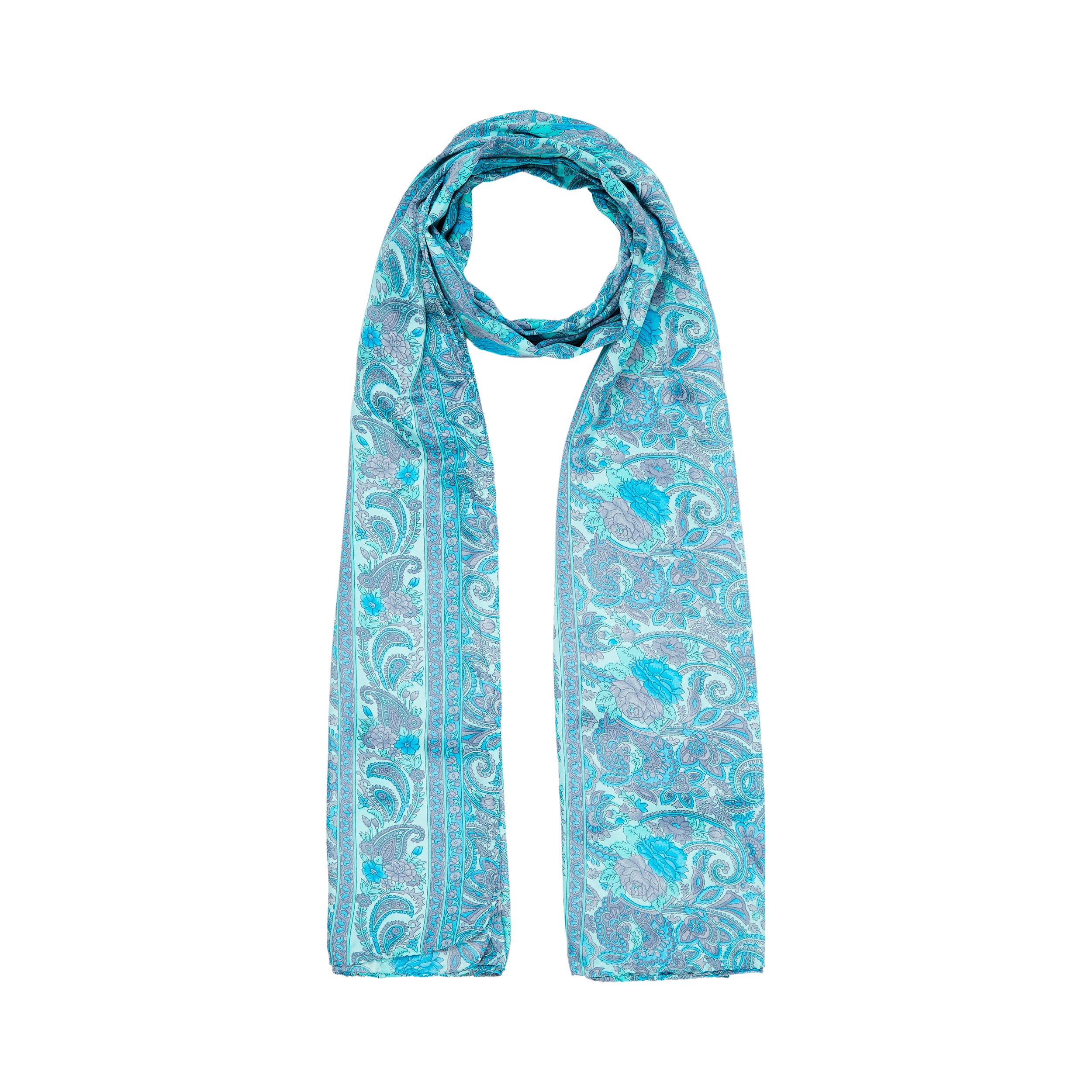 Aller Simplement - Wholesale Scarf - Women's - SCARF WRAP SUMMER BLUE AND GRAY FG01800