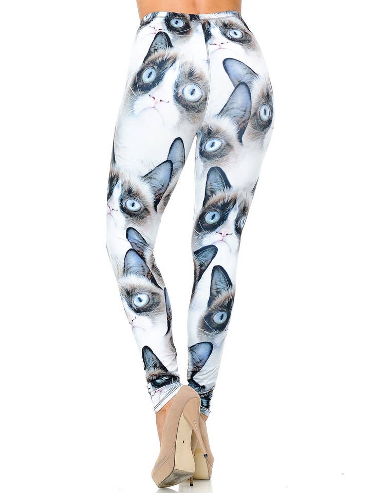 USA Fashion - Wholesale Fashion Leggings - Women's - Creamy Soft Grumpy Cat Leggings by USA Fashionâ„¢