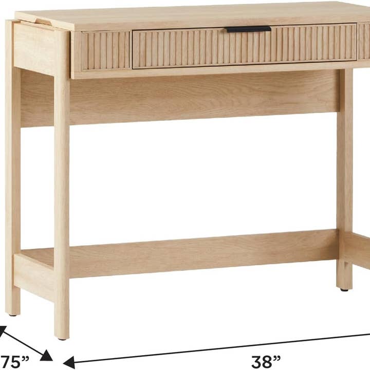 Coastal Oak Transitional Lift-Top Desk With Storage And Adjustable Height for wholesale on Faire2